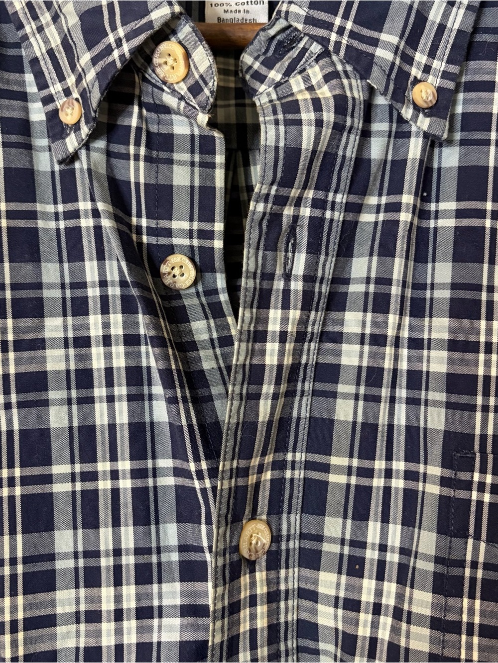 Carhartt Men’s Navy and Cream Plaid Short-Sleeve Button-Up Shirt XL - Picture 5 of 8